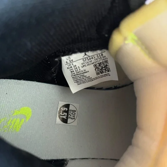 Air Jordan 1 High Volt University Gold Sz 6.5Y - Picture 6 of 7